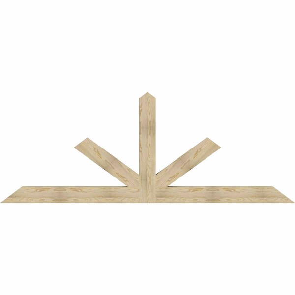 Ekena Millwork Saratoga Rough Sawn Timber Gable Bracket, Douglas Fir, 108"W x 40"H x 4"D x 6"F, 9/12 Pitch GBW108X40X0406SAR00RDF - main